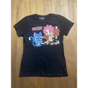 Fairy Tale Anime Black Graphic Crew Neck Tee Women's Large
